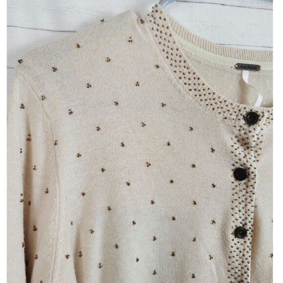Free People Tea Combo Cardigan Sweater in Creamy Beige, sz Medium - Picture 2 of 14